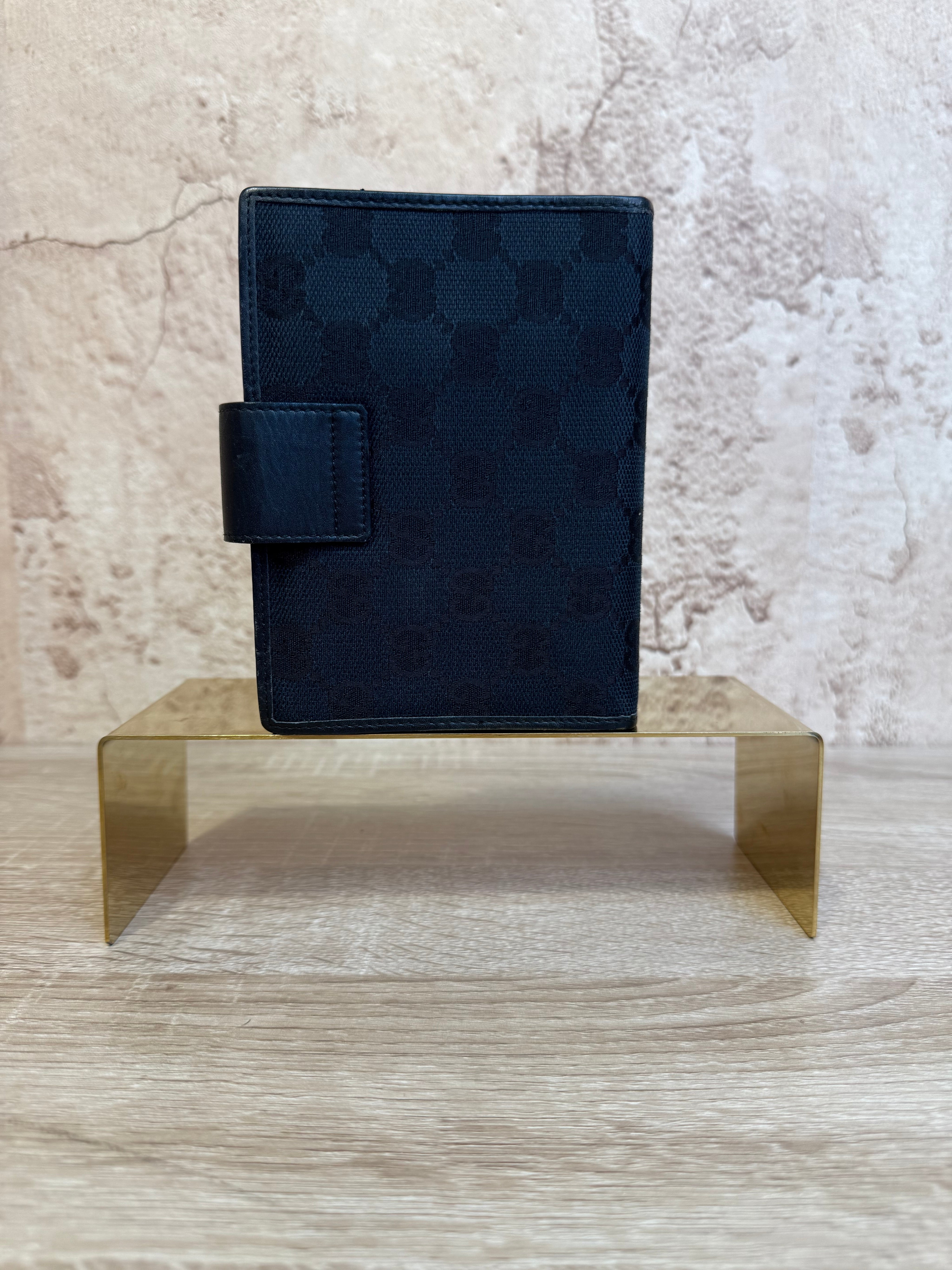 Gucci Black Canvas Passport Agenda