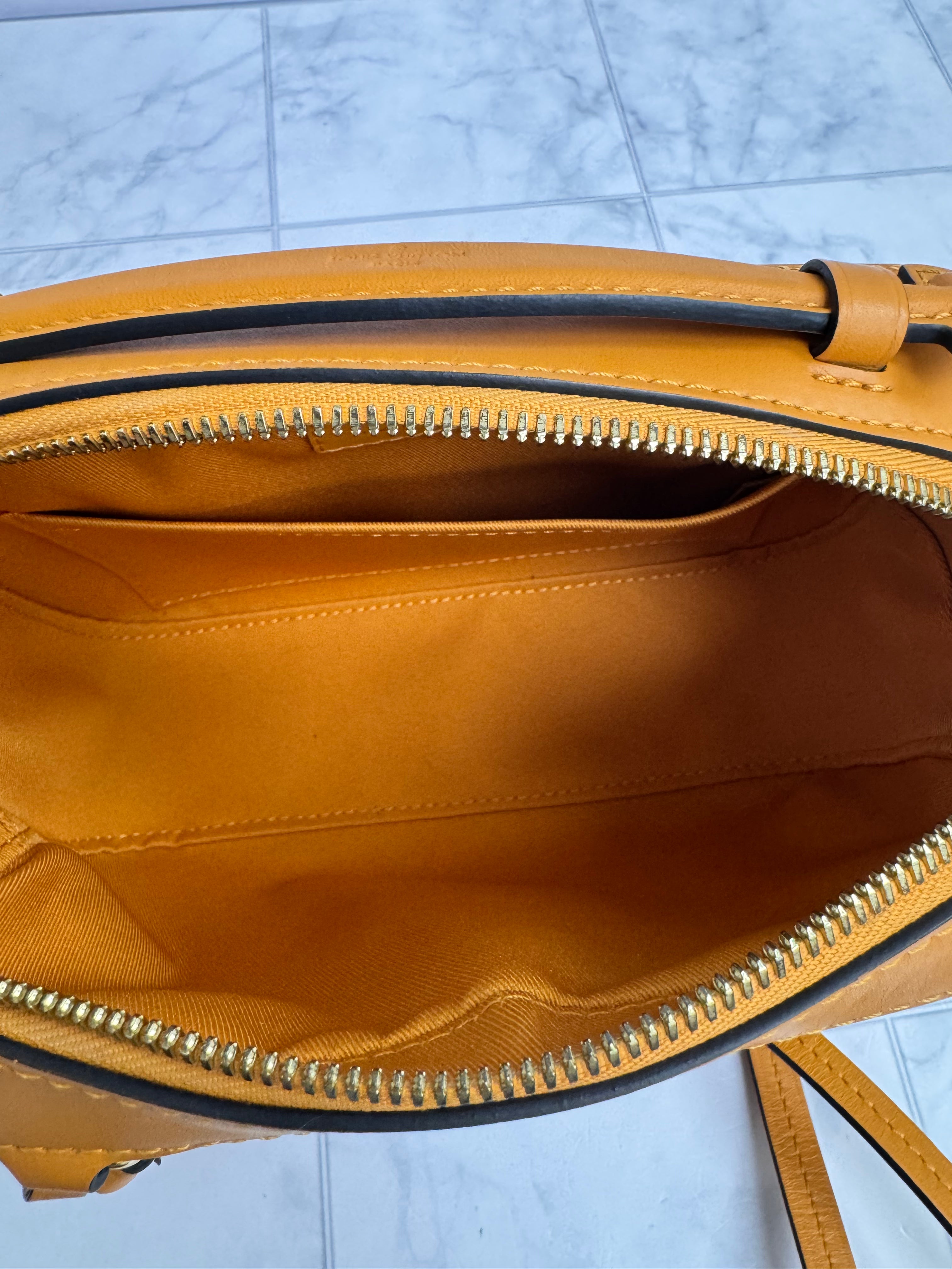 Louis Vuitton Damier Ebene And Orange Santa Monica Crossbody Bag