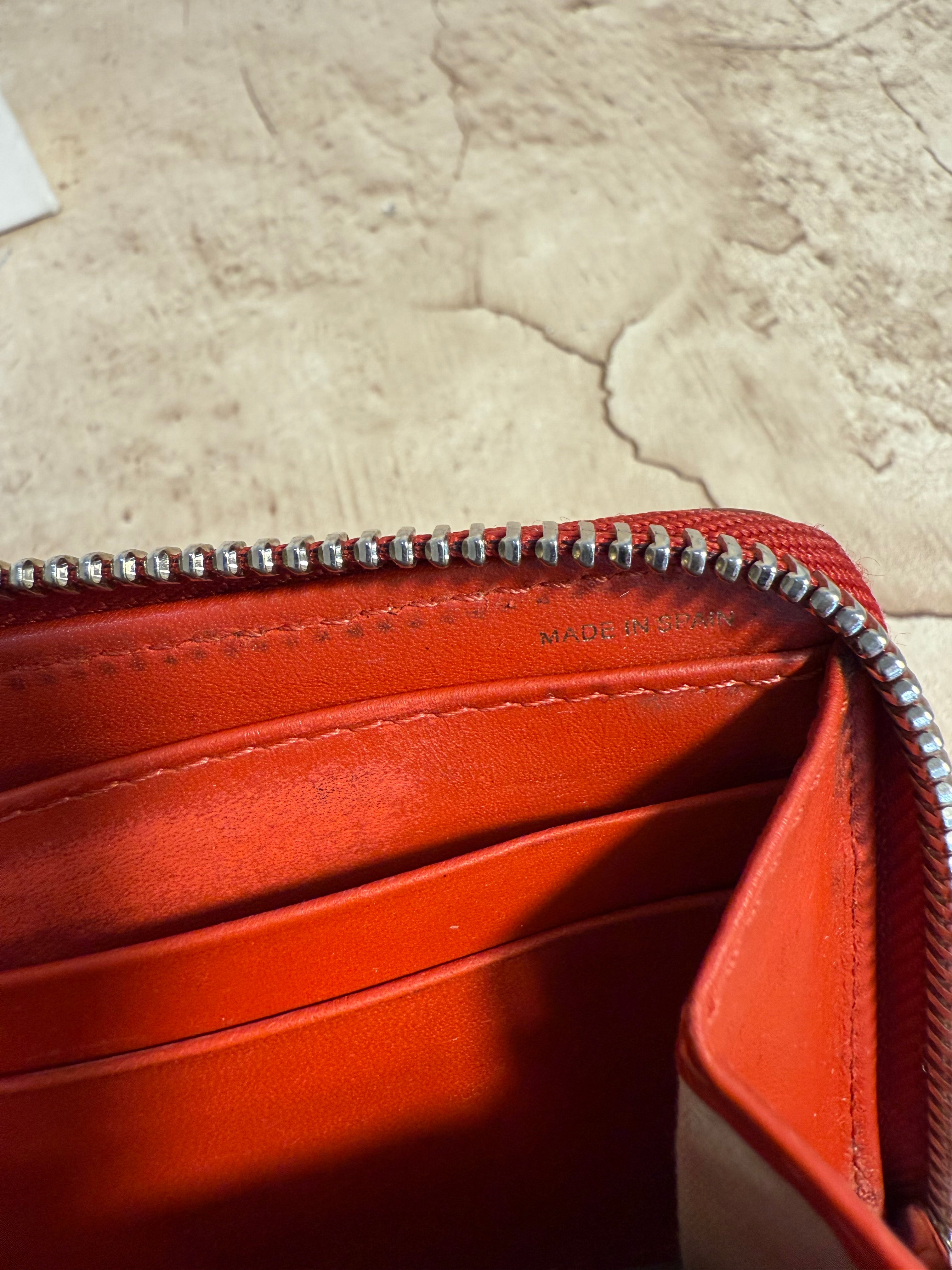 Chloe Red Leather Zippy Wallet