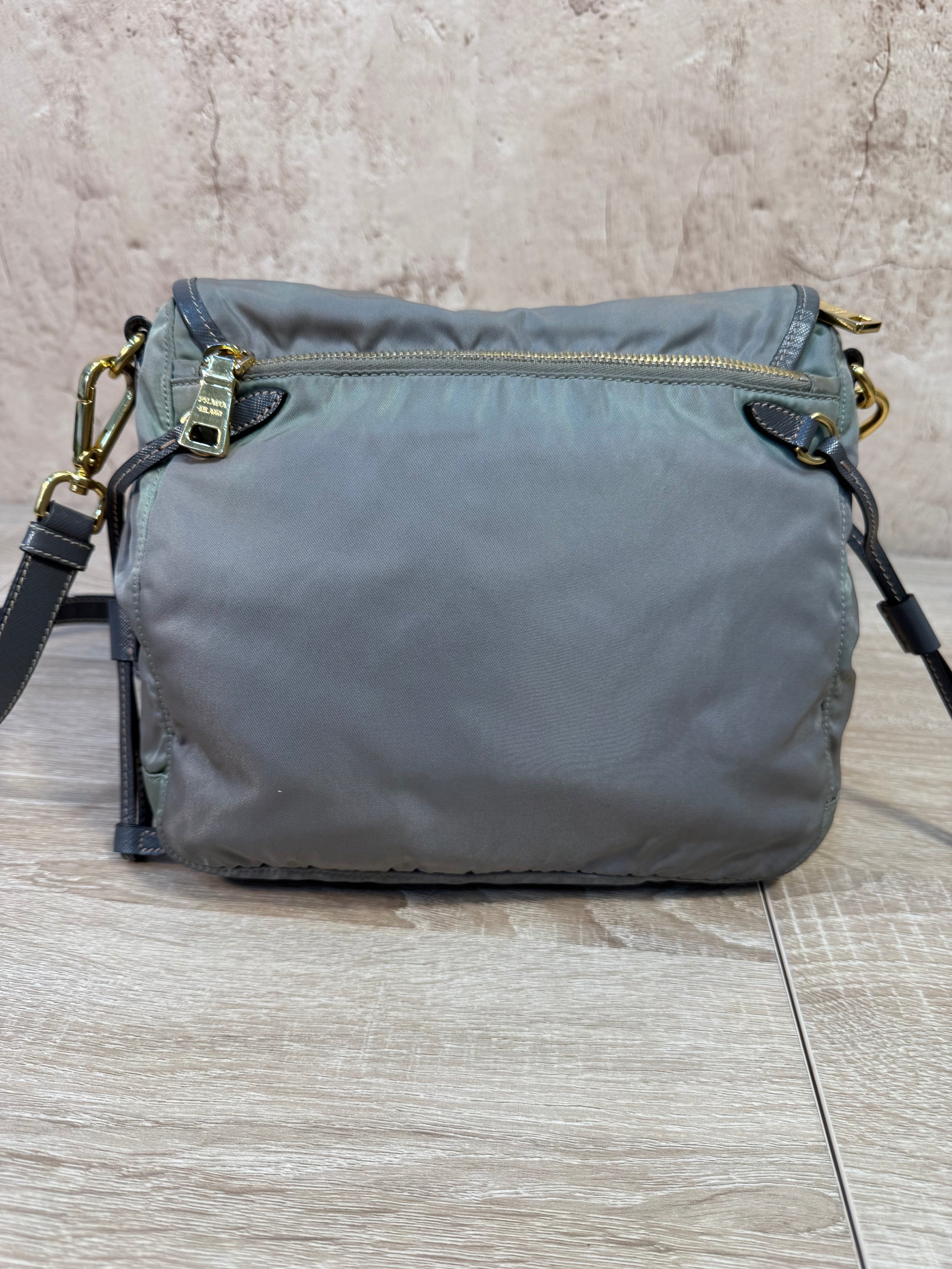 Prada Sage Green Nylon Crossbody Bag