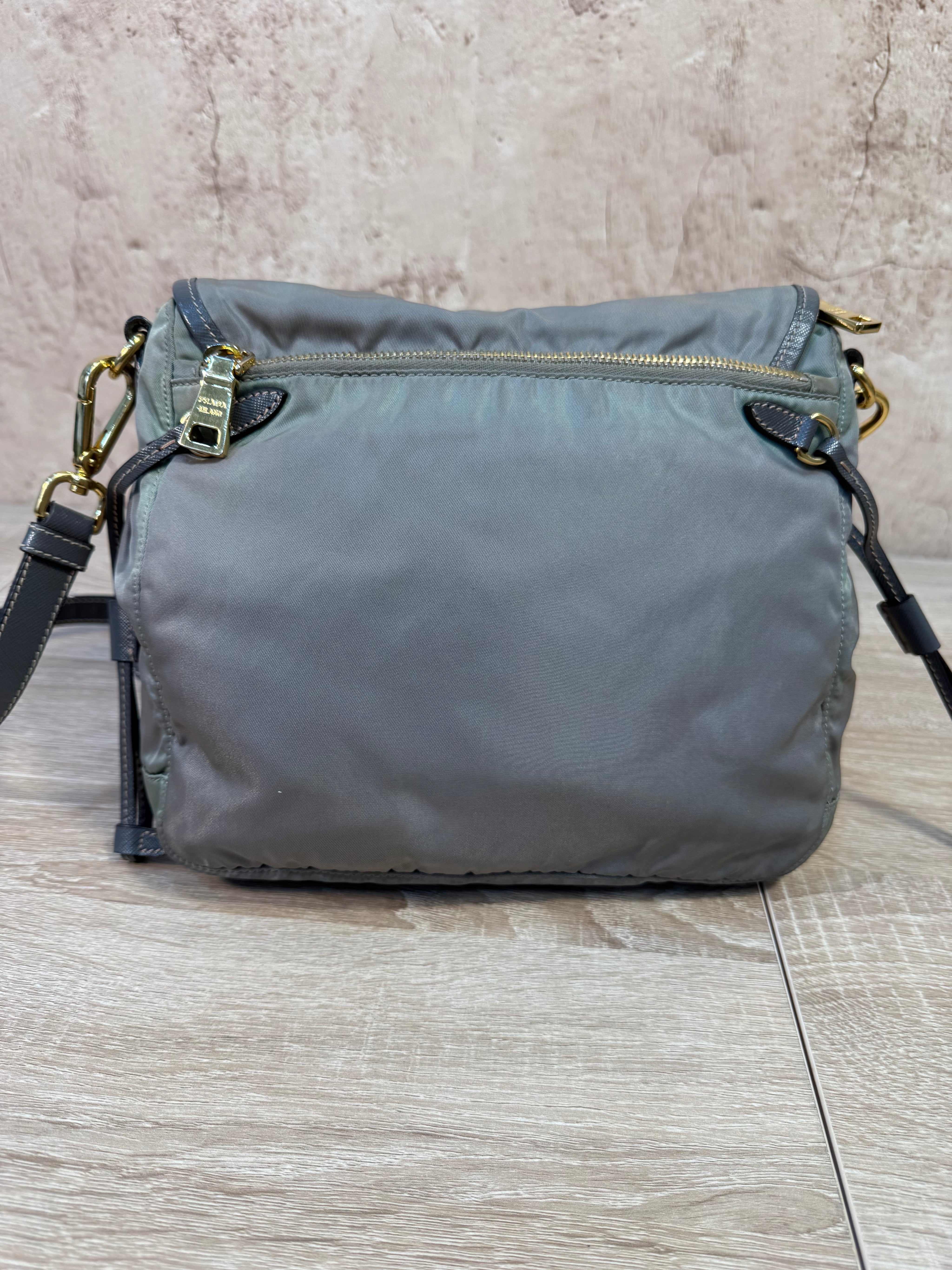 Prada Sage Green Nylon Crossbody Bag