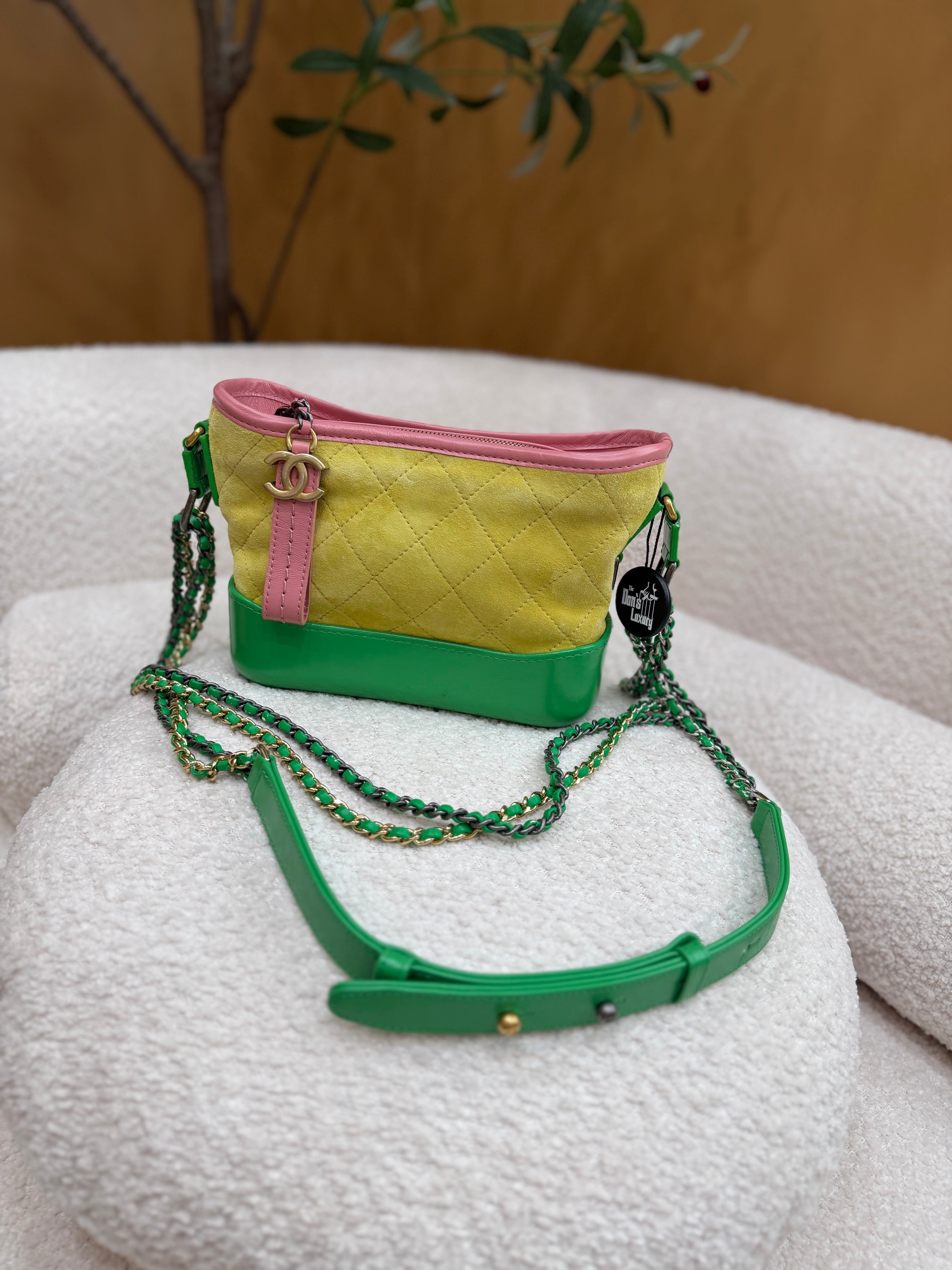 Chanel Multicolor Suede & Quilted Calfskin Small Gabrielle Hobo Bag