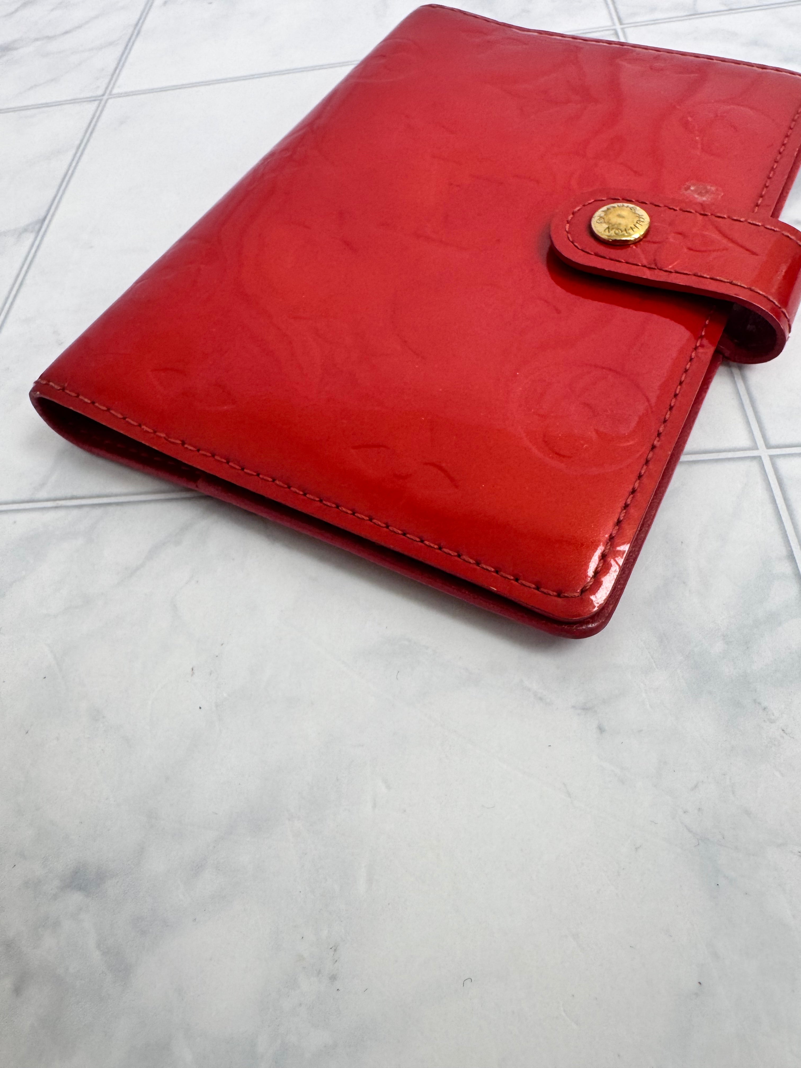 Louis Vuitton Red Monogram Vernis Agenda PM
