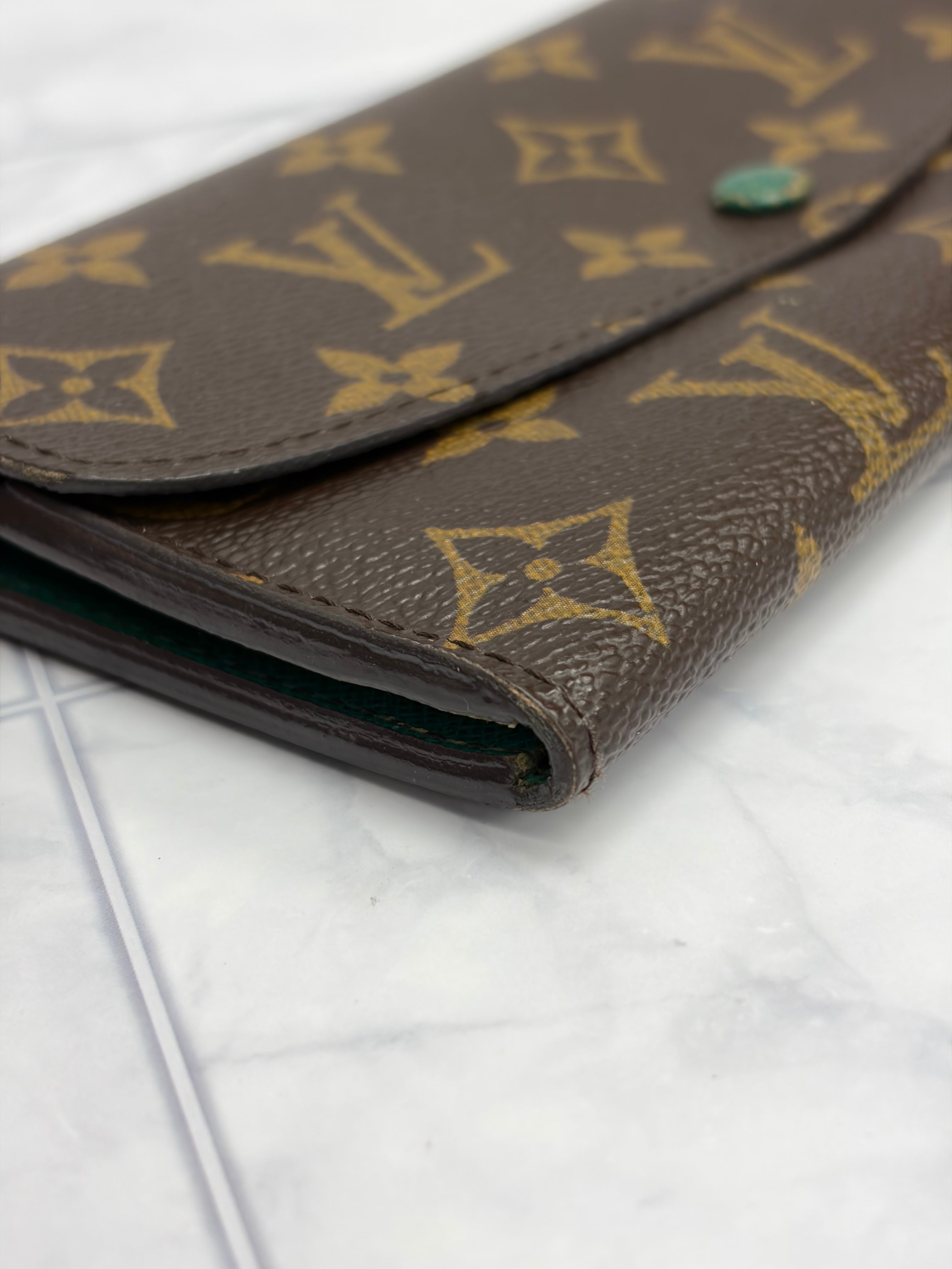 Louis Vuitton Monogram & Green Emilie Wallet