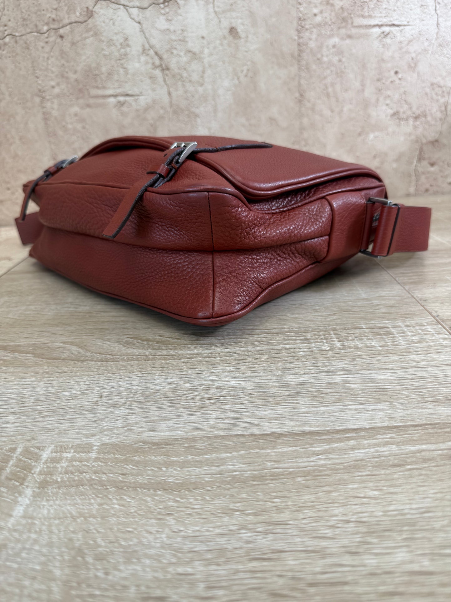 Prada Burgundy Leather Messenger Bag