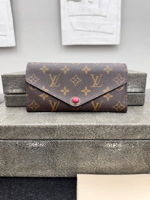 Louis Vuitton Monogram And Fuchsia Josephine Wallet w/ Pouch