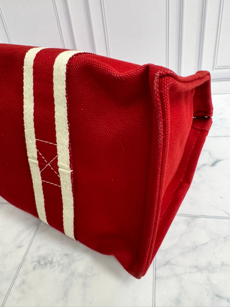 Hermes Red Canvas Bora Bora Tote Bag