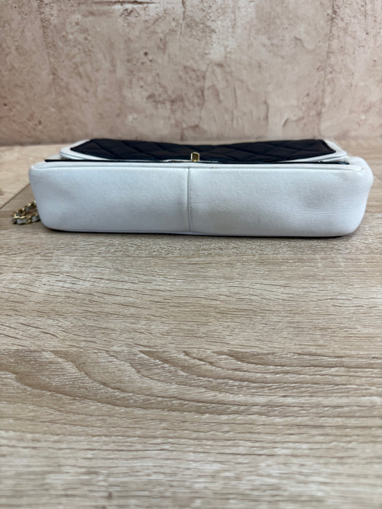 Chanel Black & White Quilted Lambskin Medium Single Flap Bag