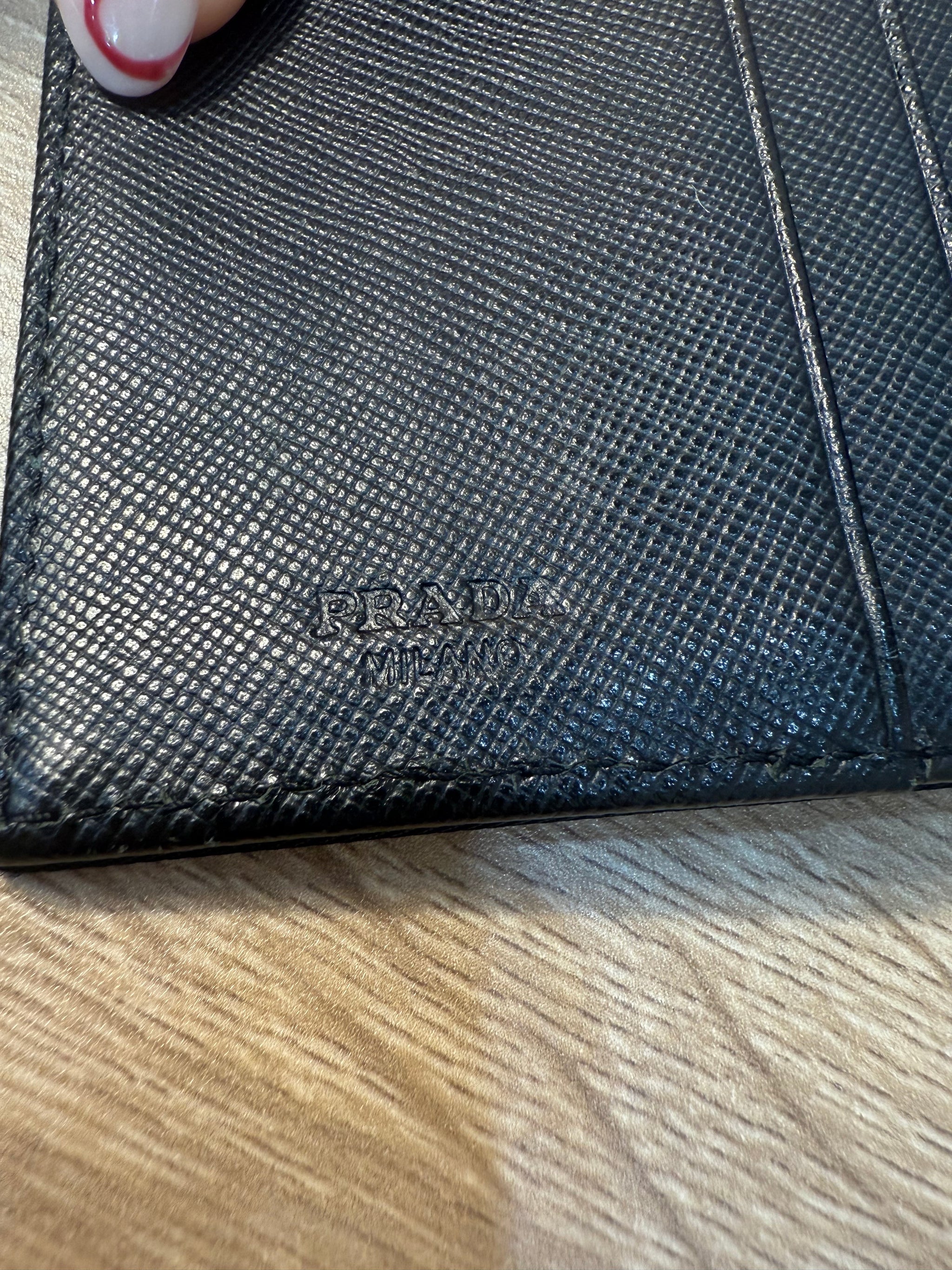 Prada Black Nylon Compact Wallet