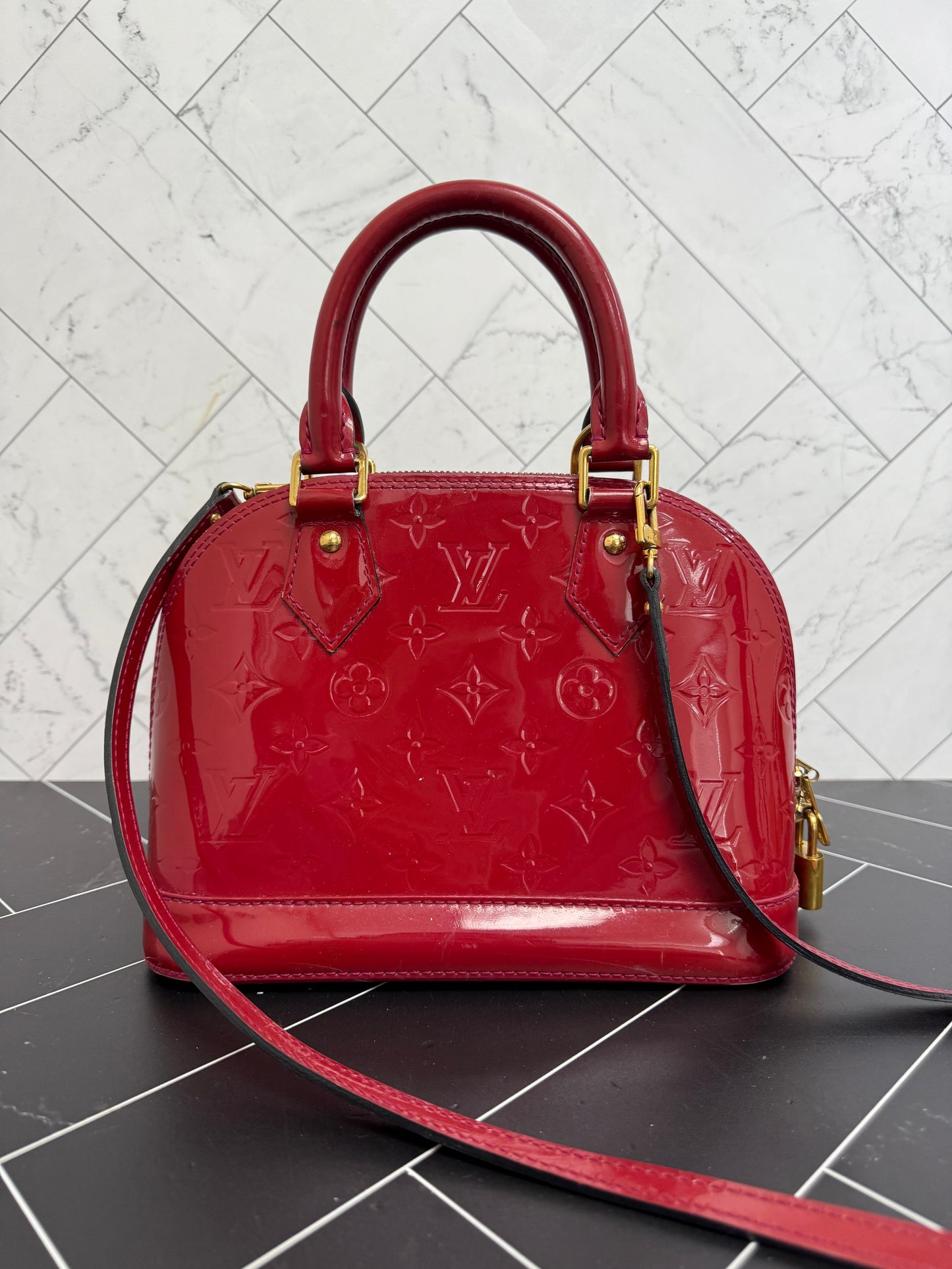 Louis Vuitton Red Vernis Alma BB