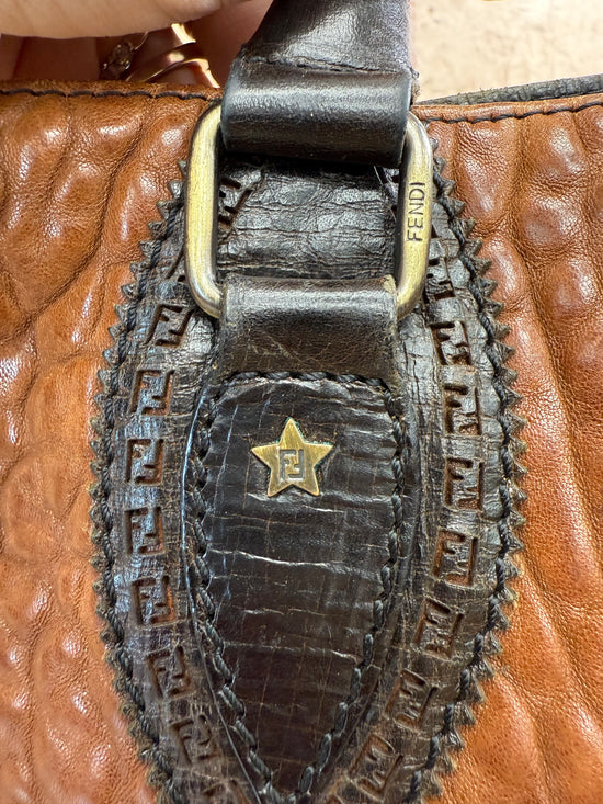 Fendi Brown Leather Etniko Shoulder Bag