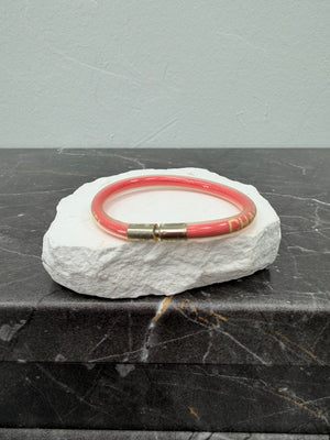 Chanel Pink Rubber Sport Line Logo Tube Bracelet