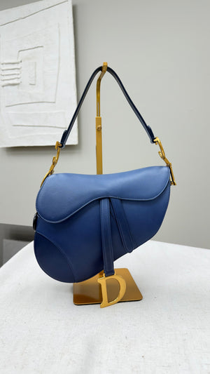 *DONS DROP* Christian Dior Blue Ombre Leather Classic Saddle Bag