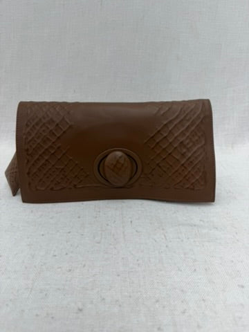 Bottega Veneta Brown Nappa Embossed Leather Clutch