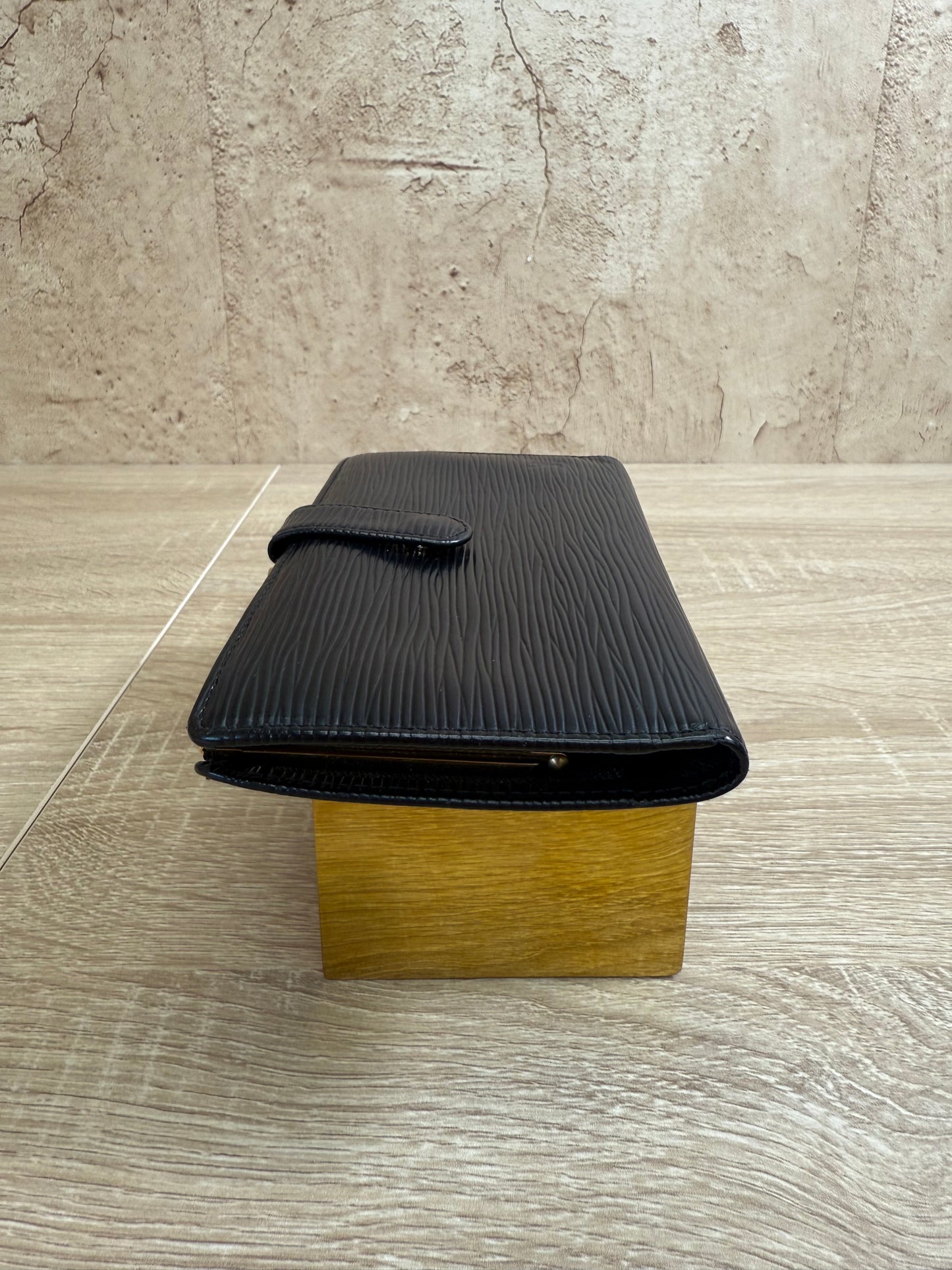Louis Vuitton Black Epi Long French Wallet