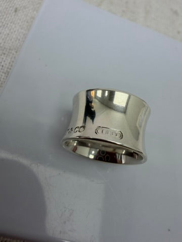 Tiffany & Co. Sterling Silver 1837 Wide Ring Size 5