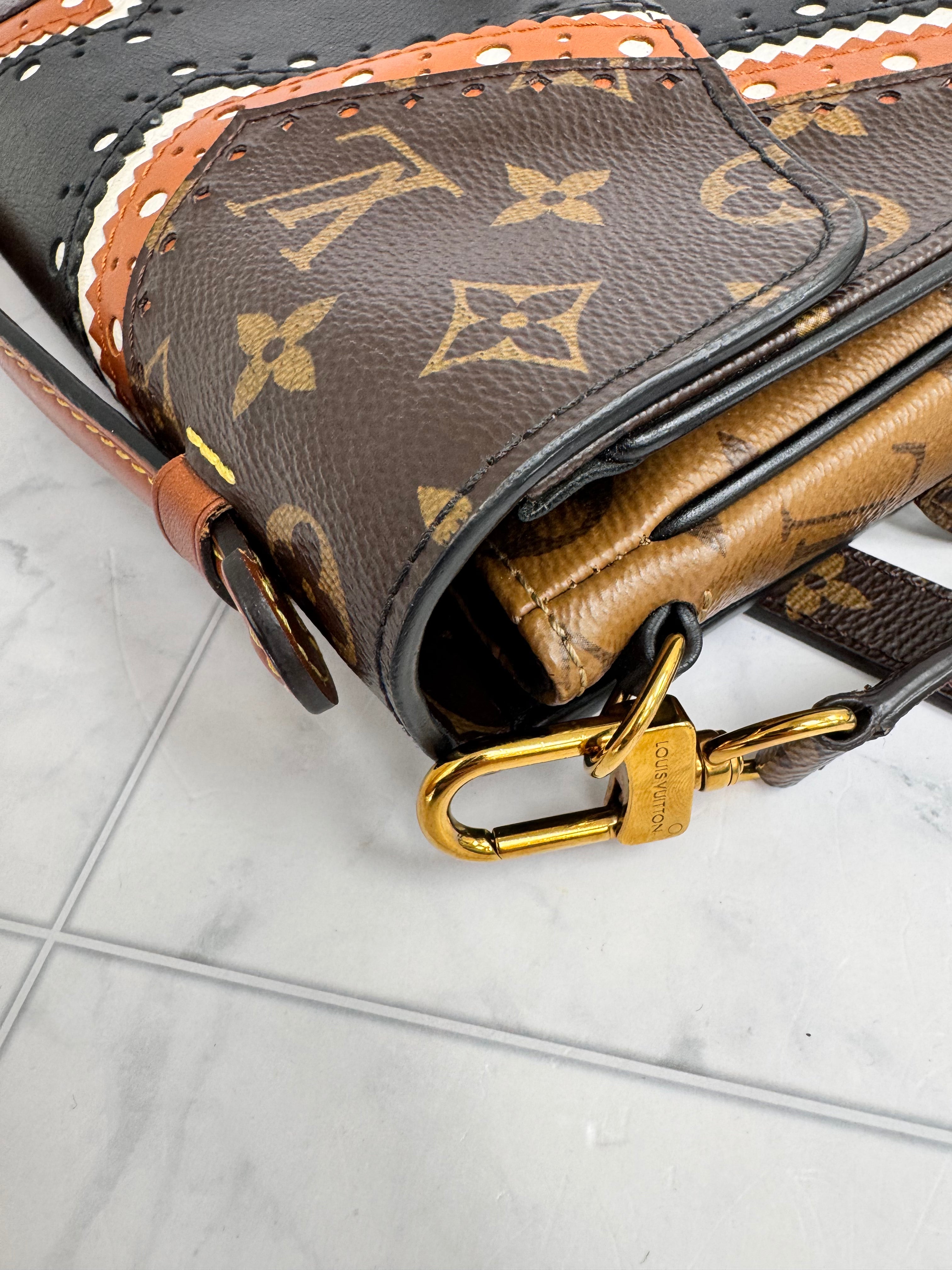 Louis Vuitton Black And Monogram Brogue Pochette Metis
