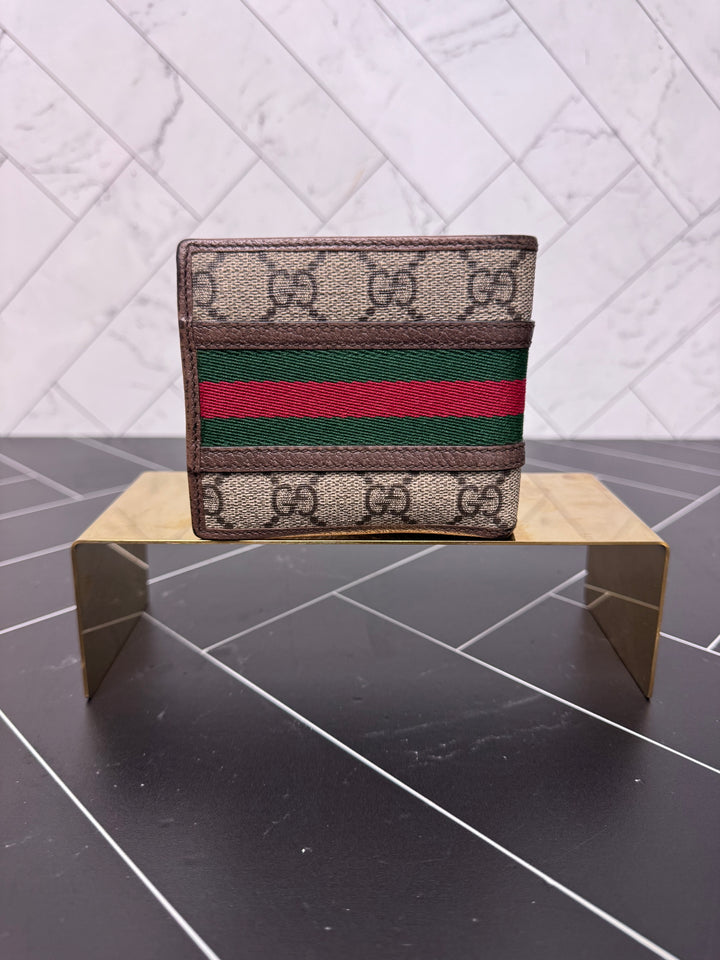 Gucci Coated Canvas Sherry Line Bifold Wallet