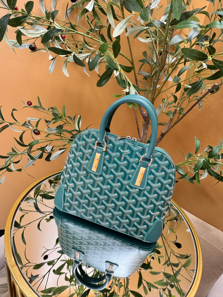 BRAND NEW- Goyard Green Goyardine Canvas Mini Vendôme Bag