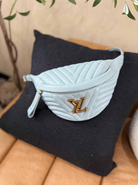 Louis Vuitton Blue Leather New Wave Quilted Bum Bag