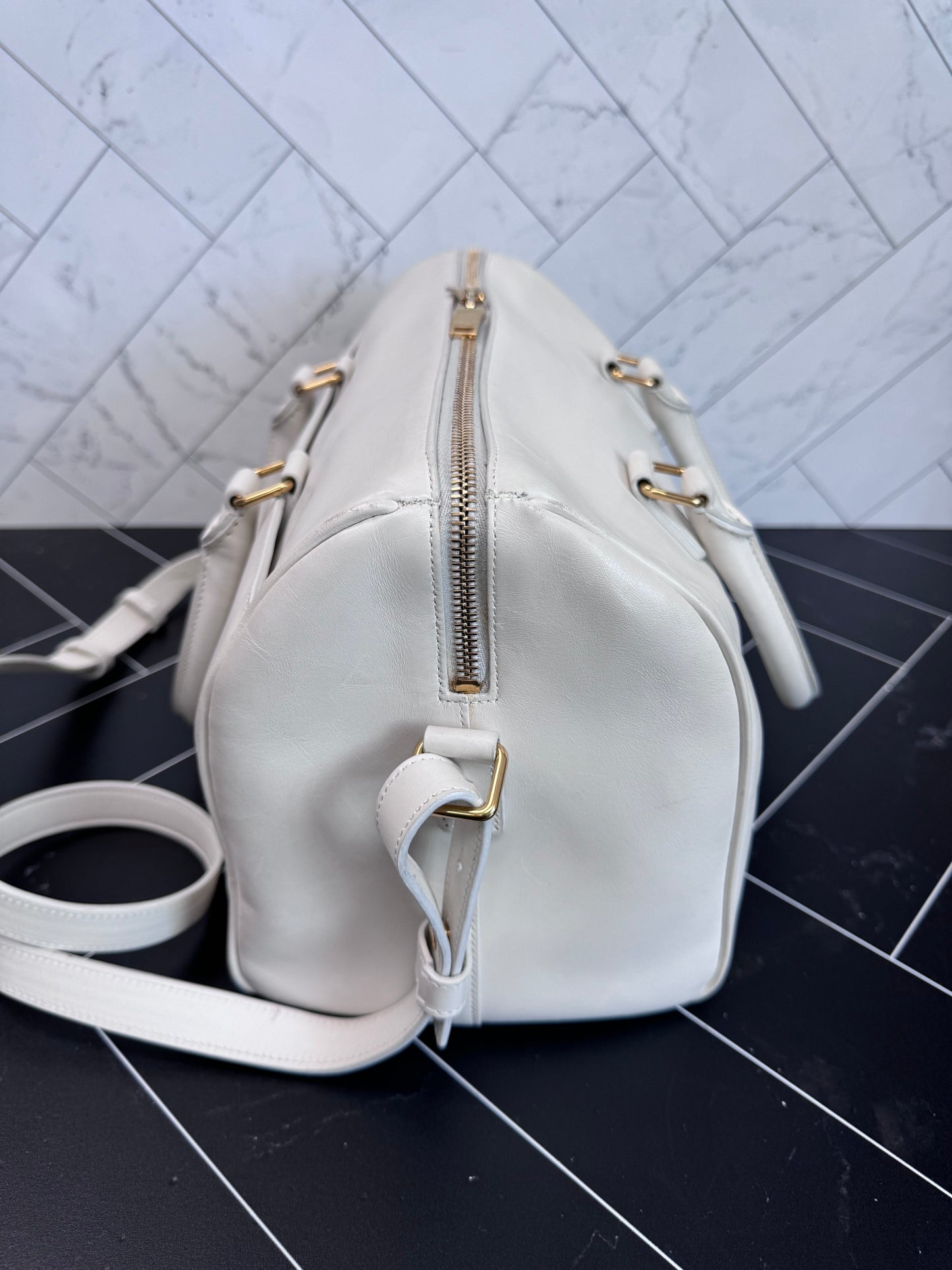 Saint Laurent White Leather 2way Crossbody Bag