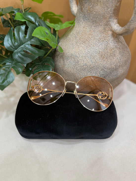 BRAND NEW Gucci Gold & Pink Sunglasses