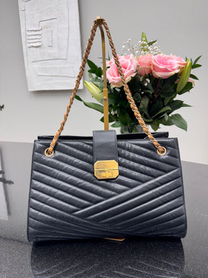 Chanel Black Quilted Leather Gabrielle Tote Bag