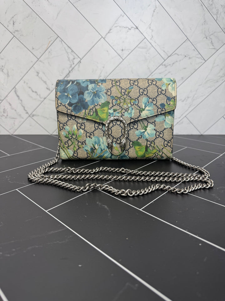 Gucci Blooms Coated Canvas Dionysus Wallet on a Chain