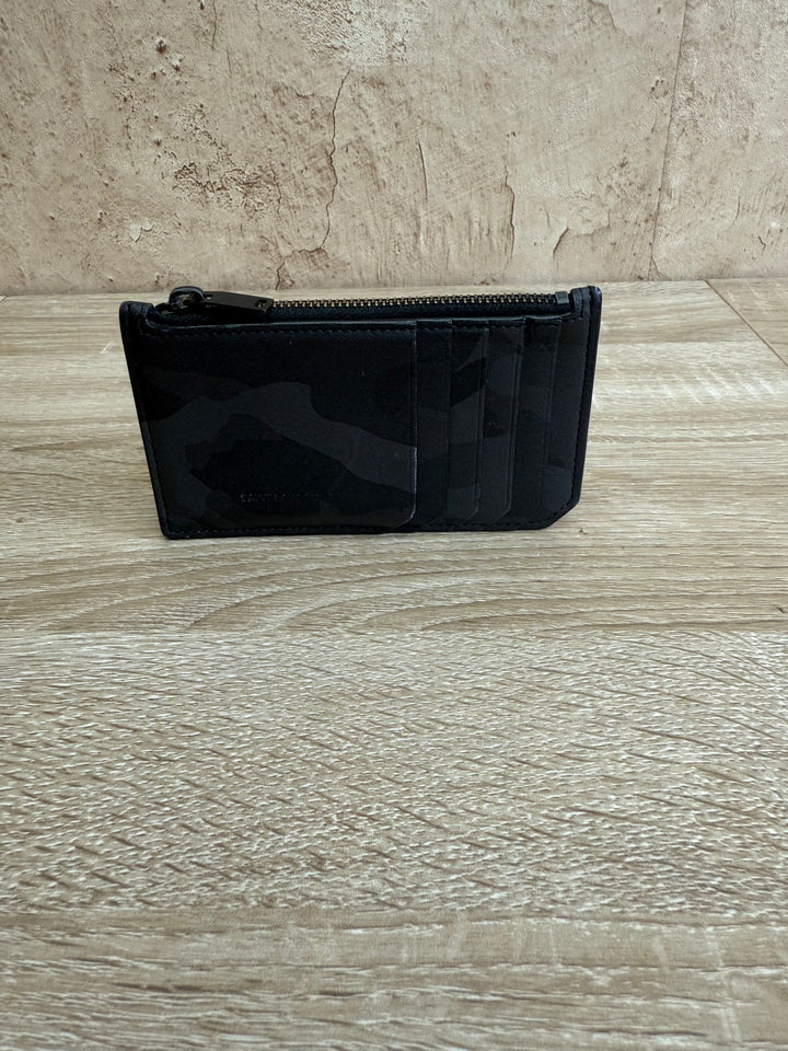 Saint Laurent YSL Black & Gray Camouflage Leather Zip Pouch Card Holder