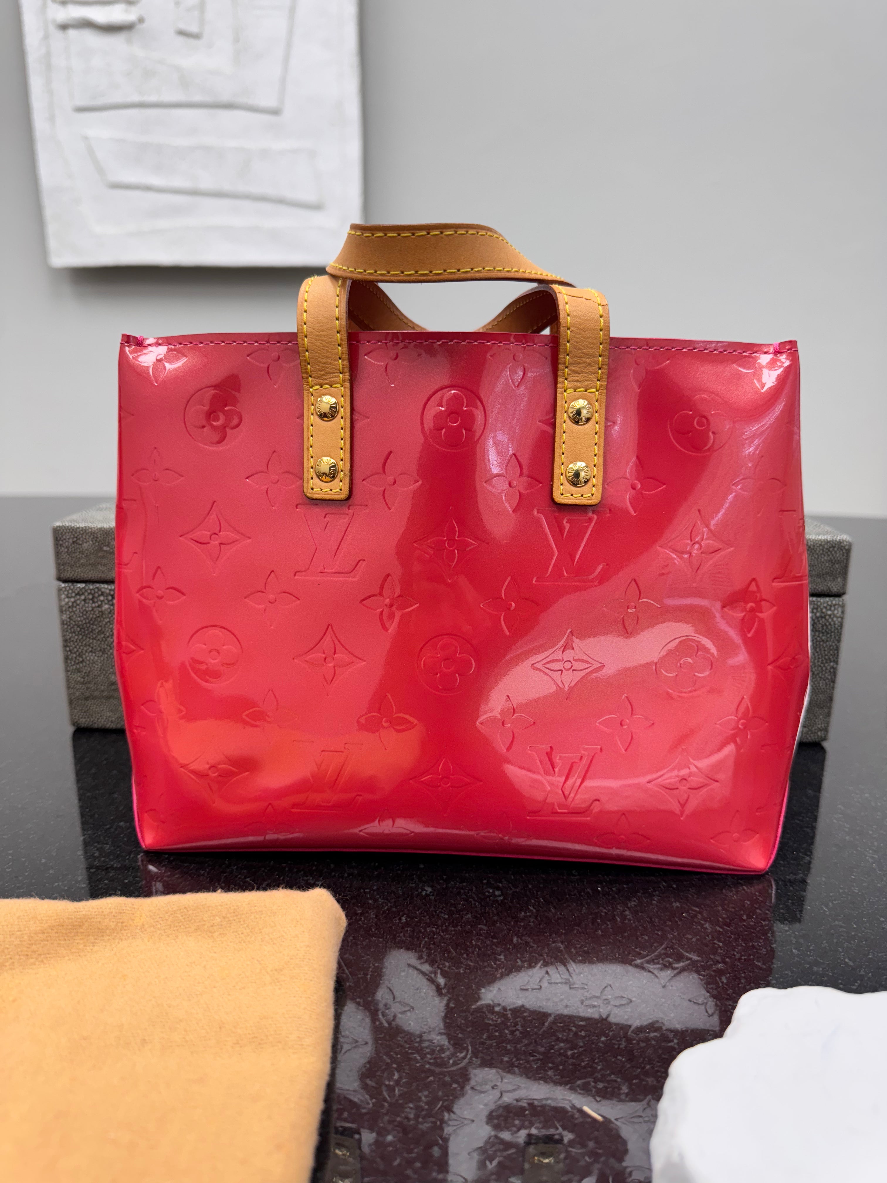 Louis Vuitton Red Vernis Reade Hand Bag PM
