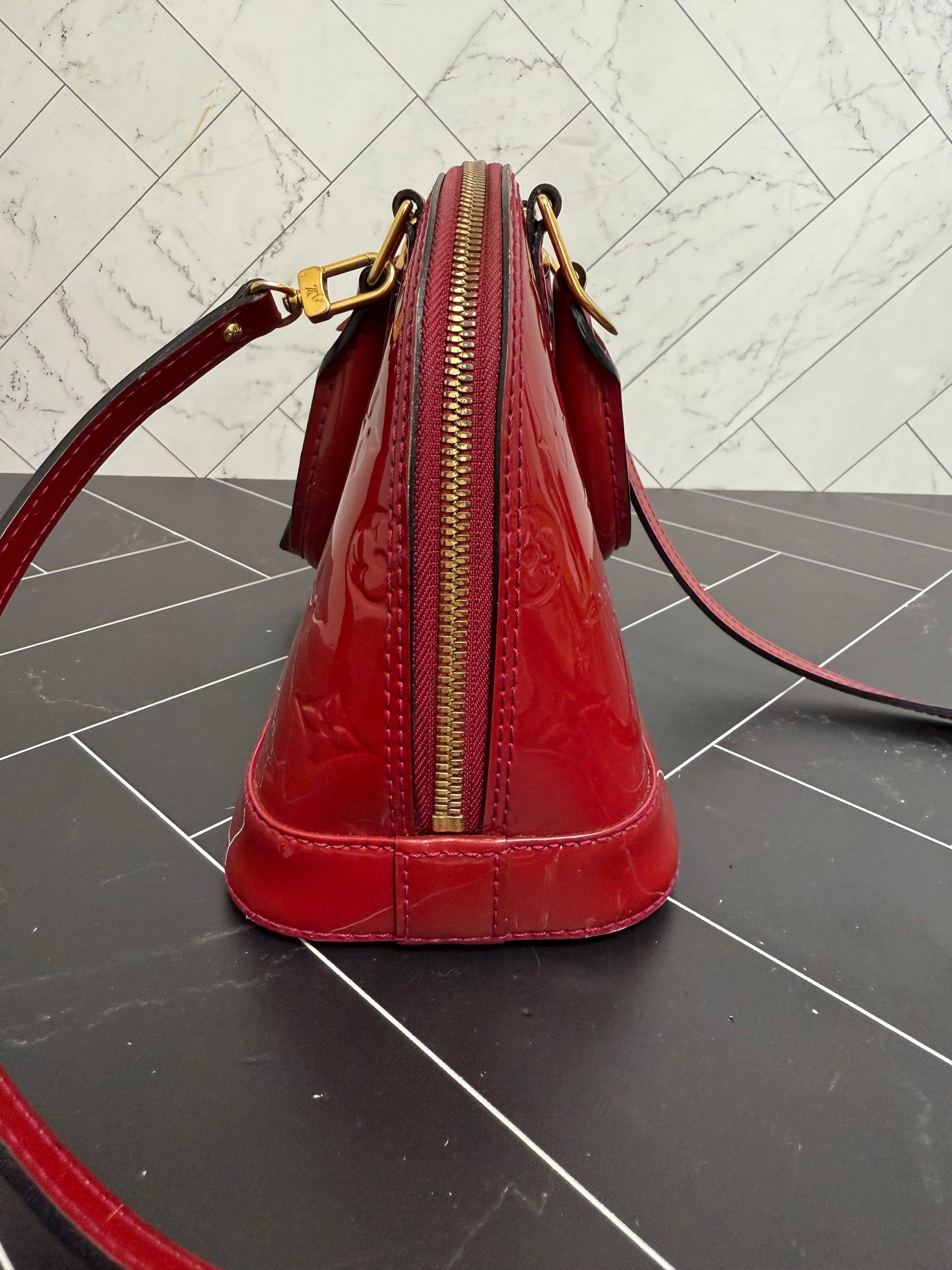 Louis Vuitton Red Vernis Alma BB