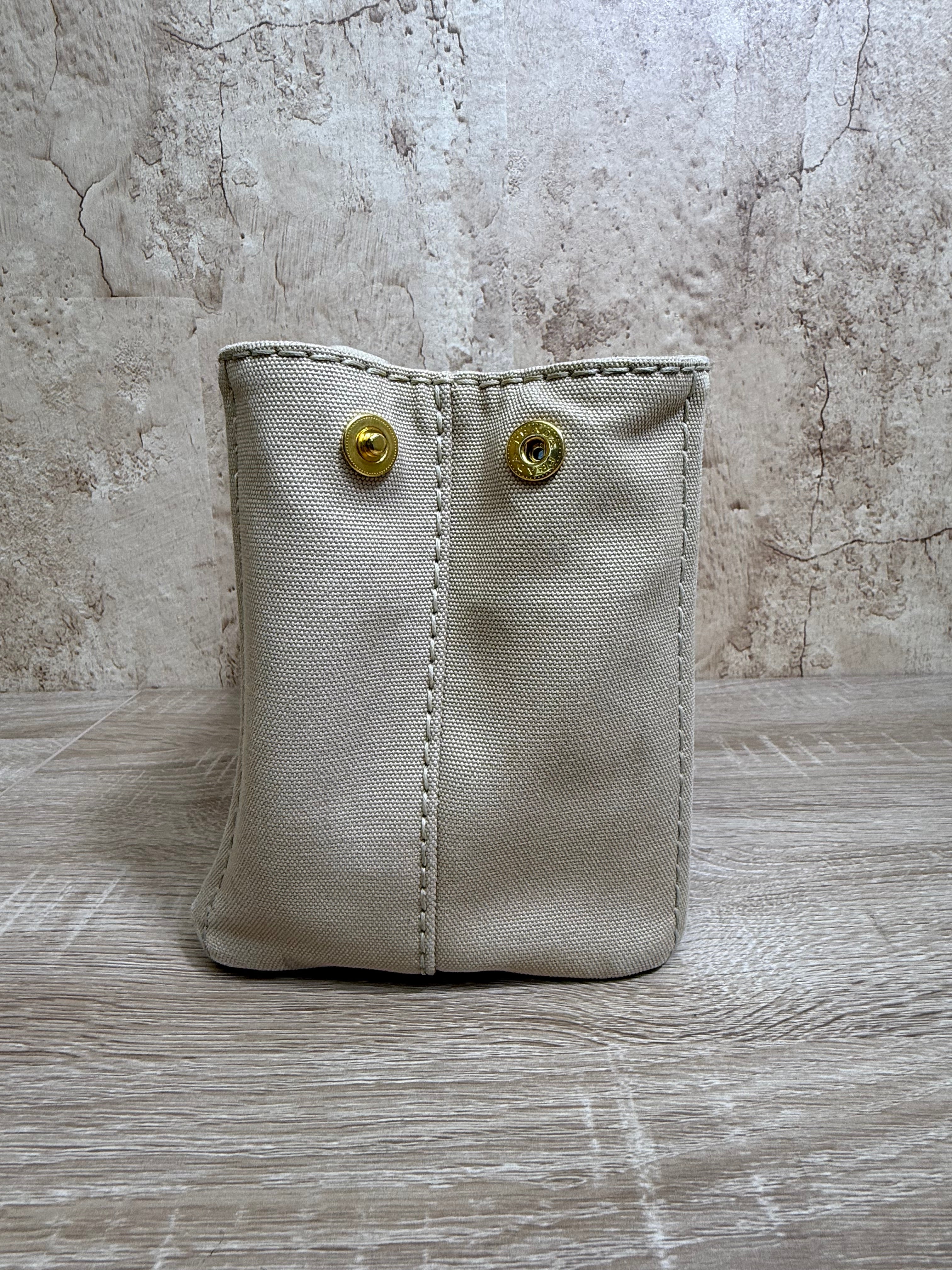 Prada Beige Canvas Small Canapa 2way Bag