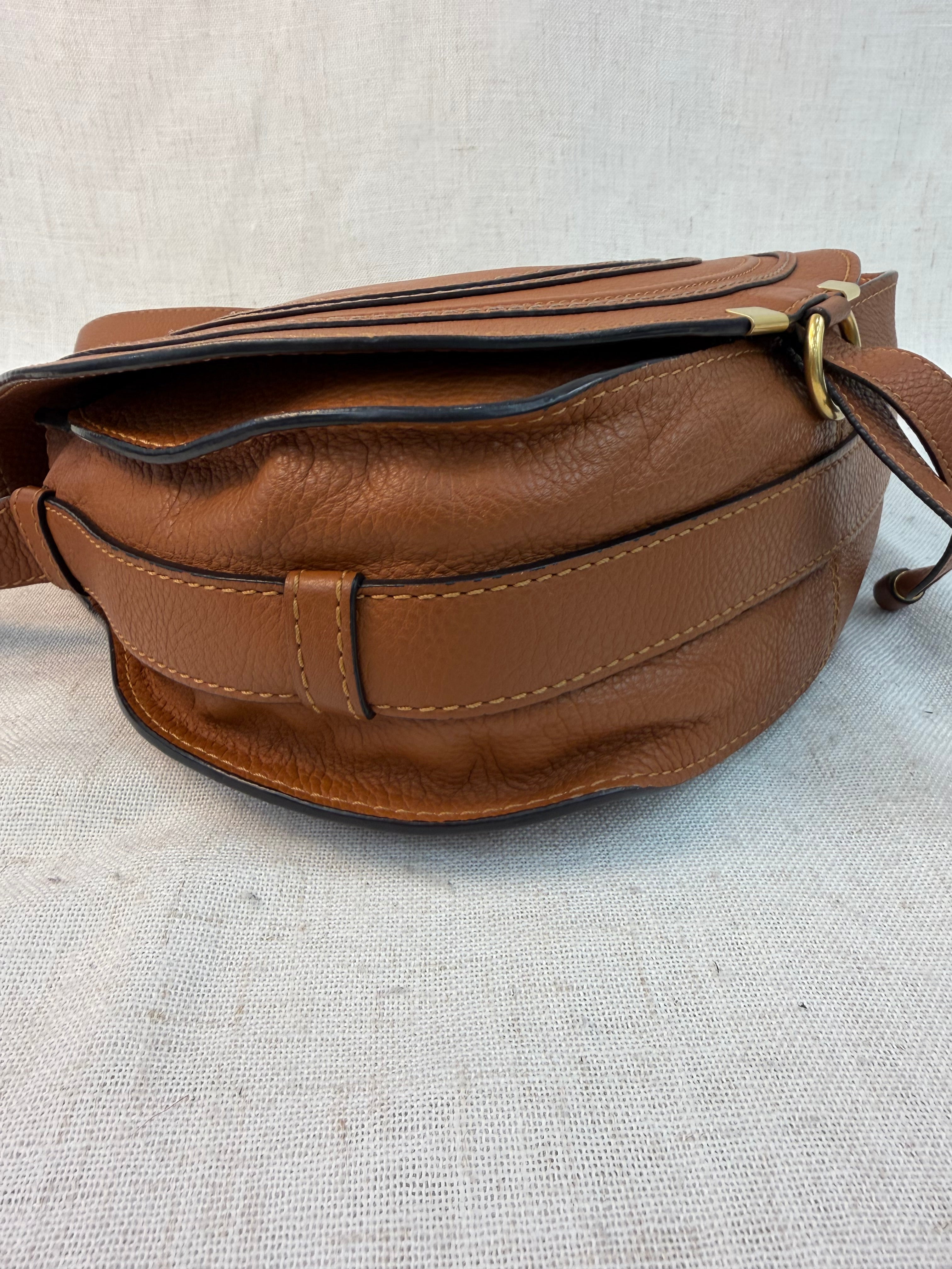 Chloe Tan Calfskin Medium Marcie Saddle Bag