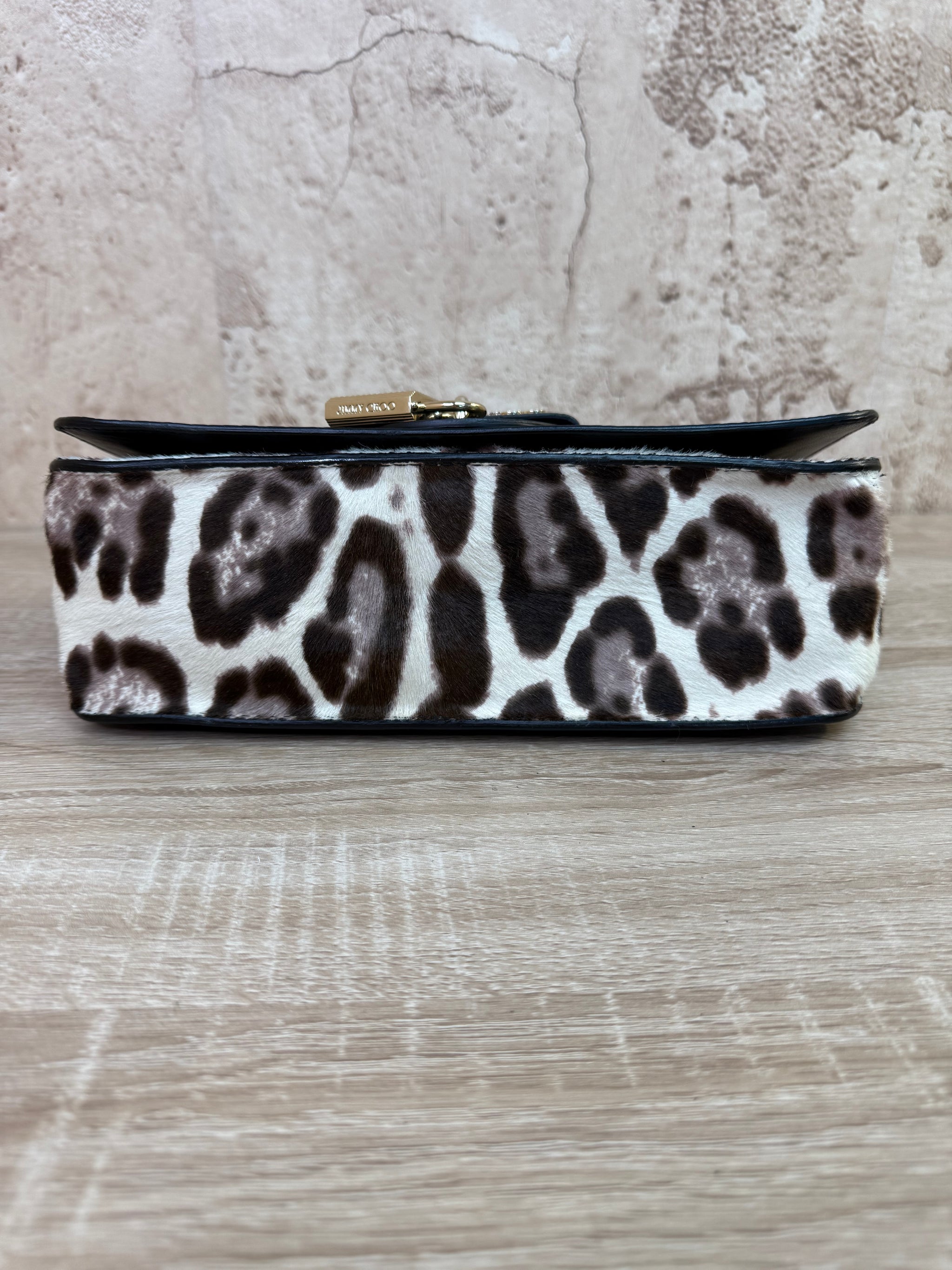 Jimmy Choo White Leopard Print Gwen Bag