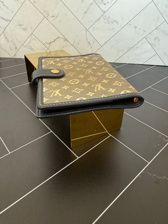 Louis Vuitton Navy Blue Mini Lin Agenda Passport Holder PM