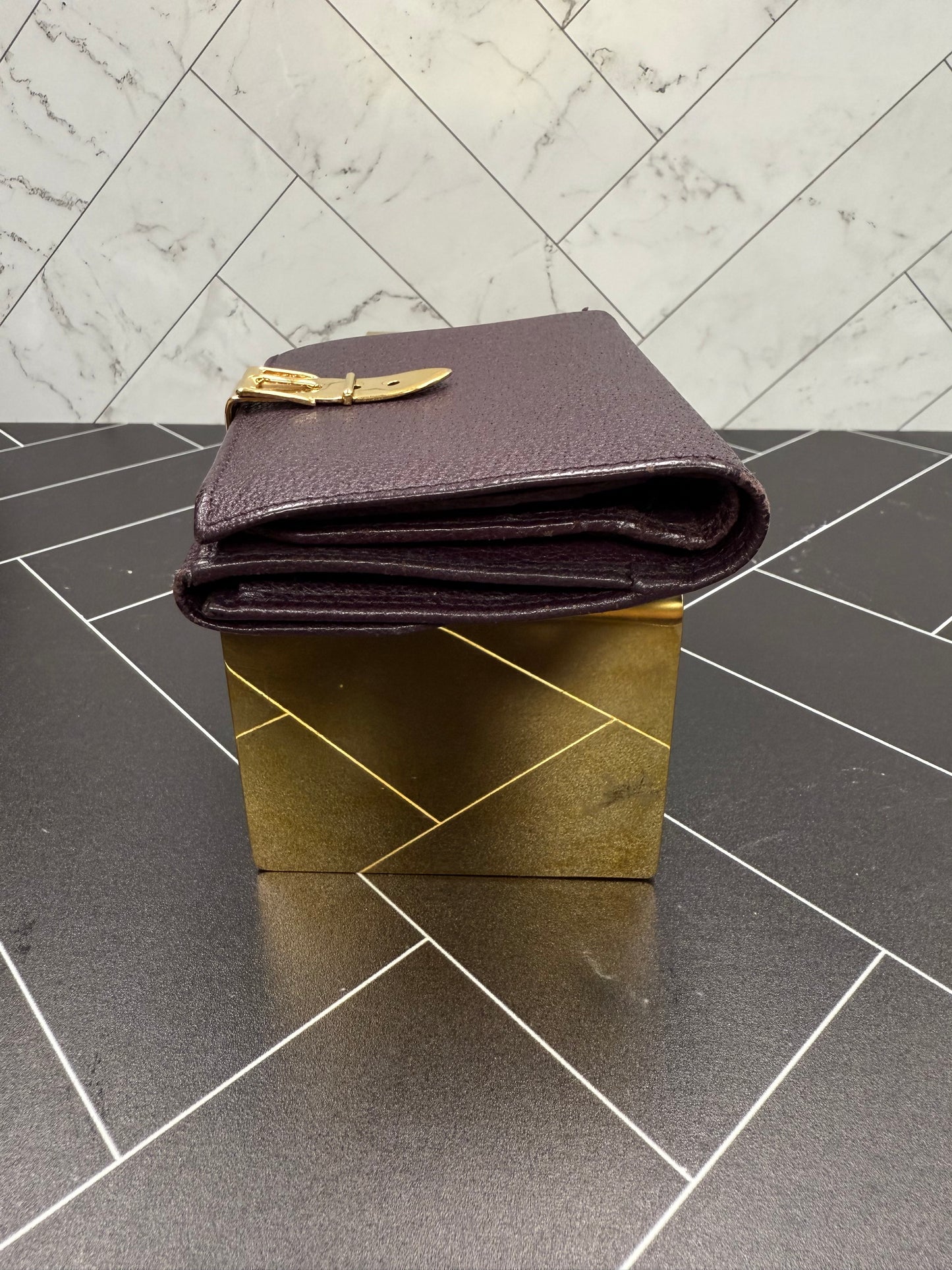 Gucci Plum Leather Compact Wallet