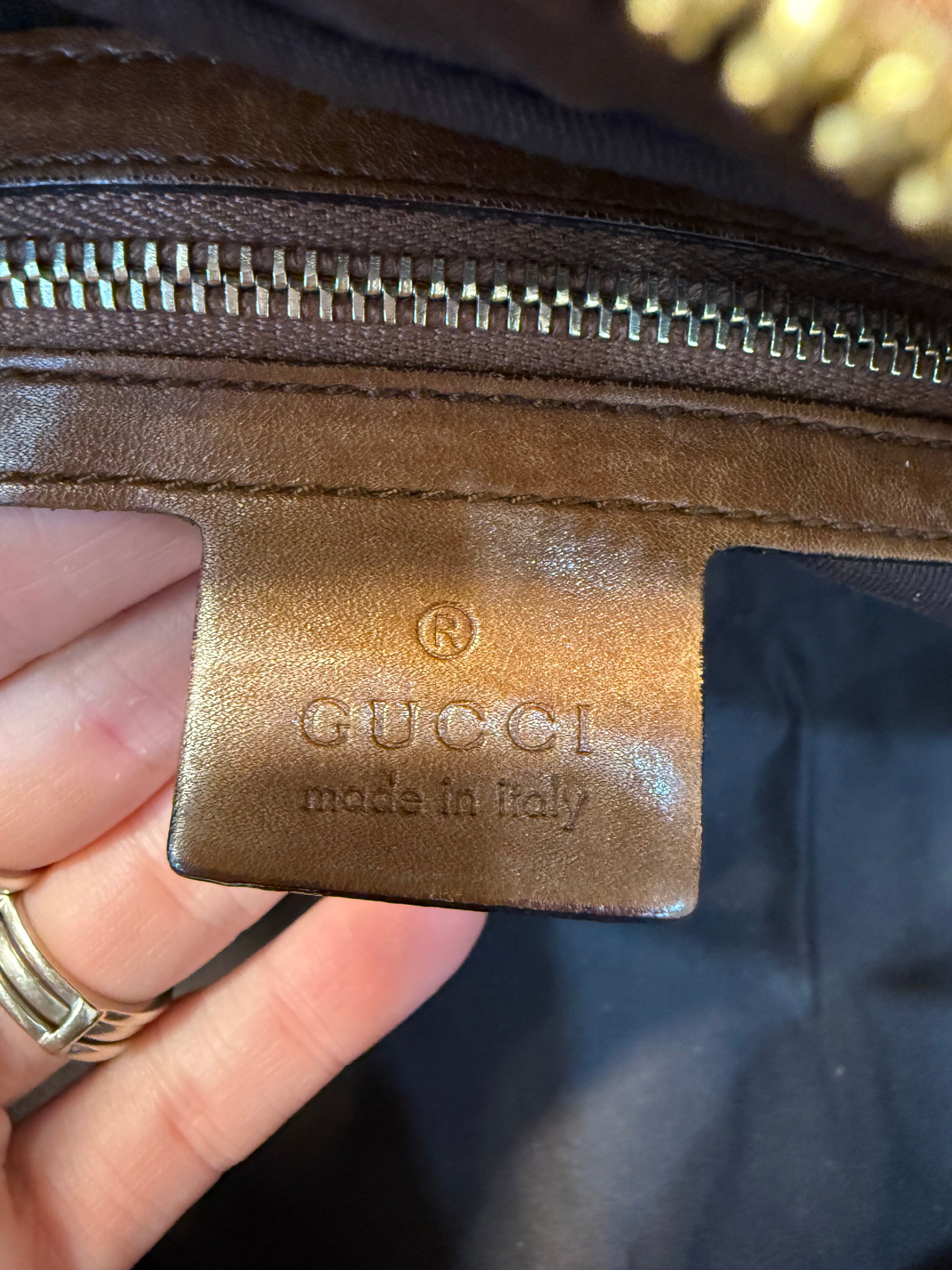 Gucci Brown Leather Horsebit Shoulder Bag