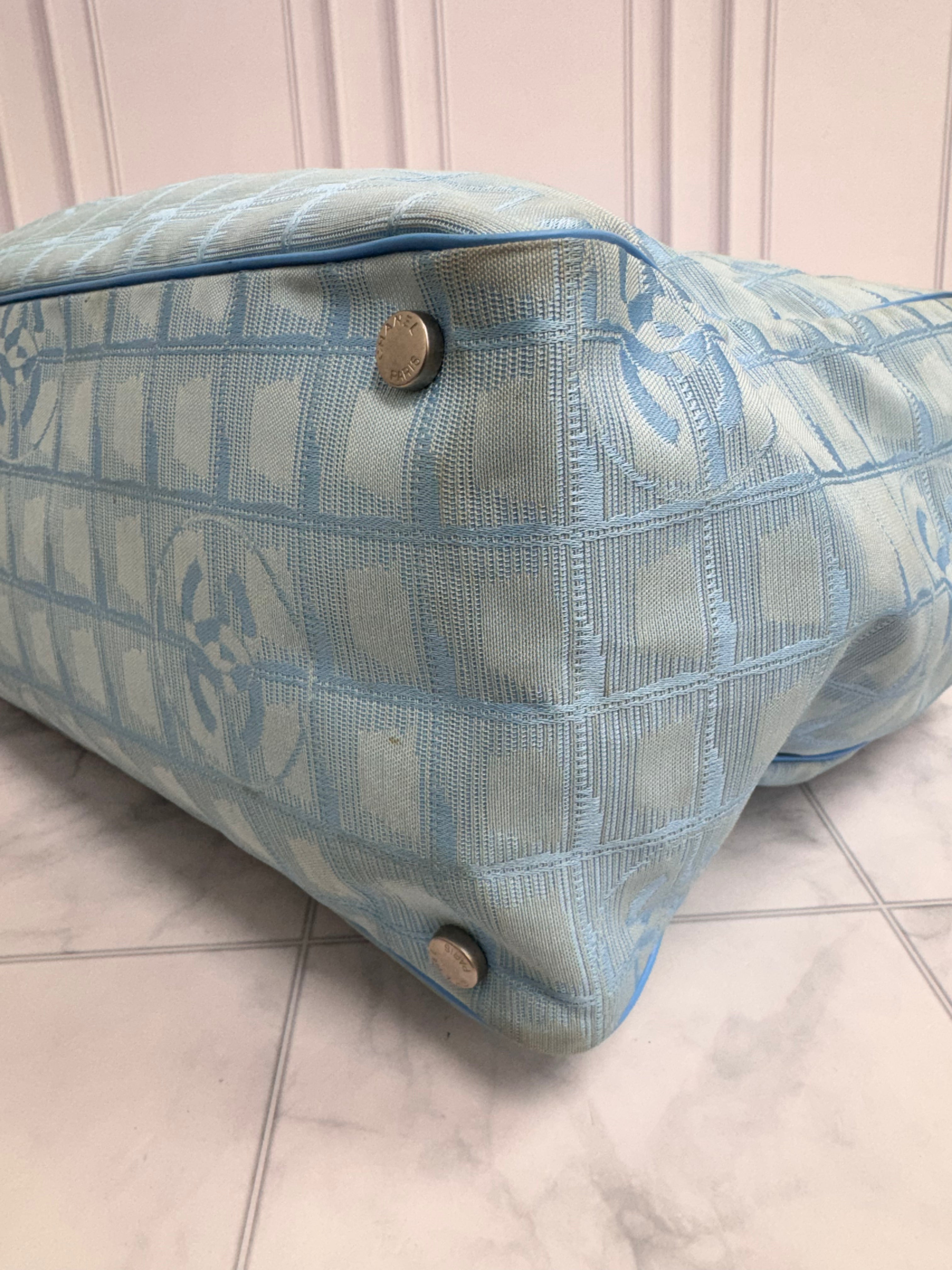 Chanel Blue Nylon Travel Line Tote Bag