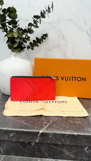 Louis Vuitton Red Taigarama Coin Card Case