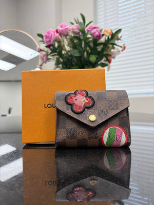 Louis Vuitton Damier Ebene Stories Patches Victorine Wallet