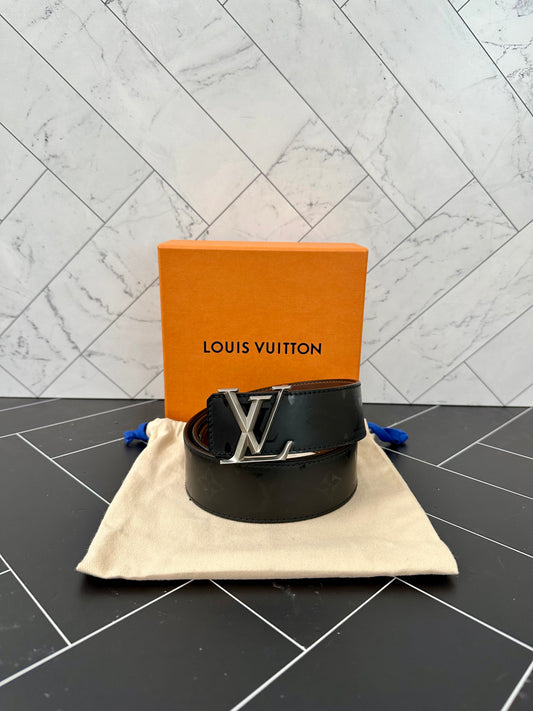 Louis Vuitton Black Monogram Reversible Leather Belt