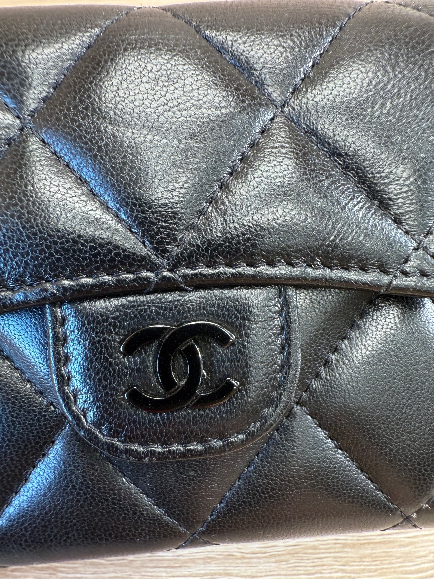 Chanel Black Lambskin Mini Wallet on a Chain