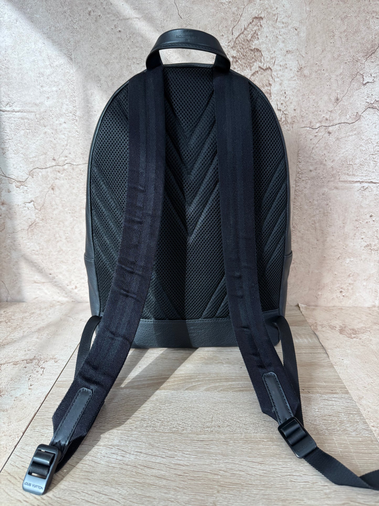 Louis Vuitton Black Leather Takeoff Backpack