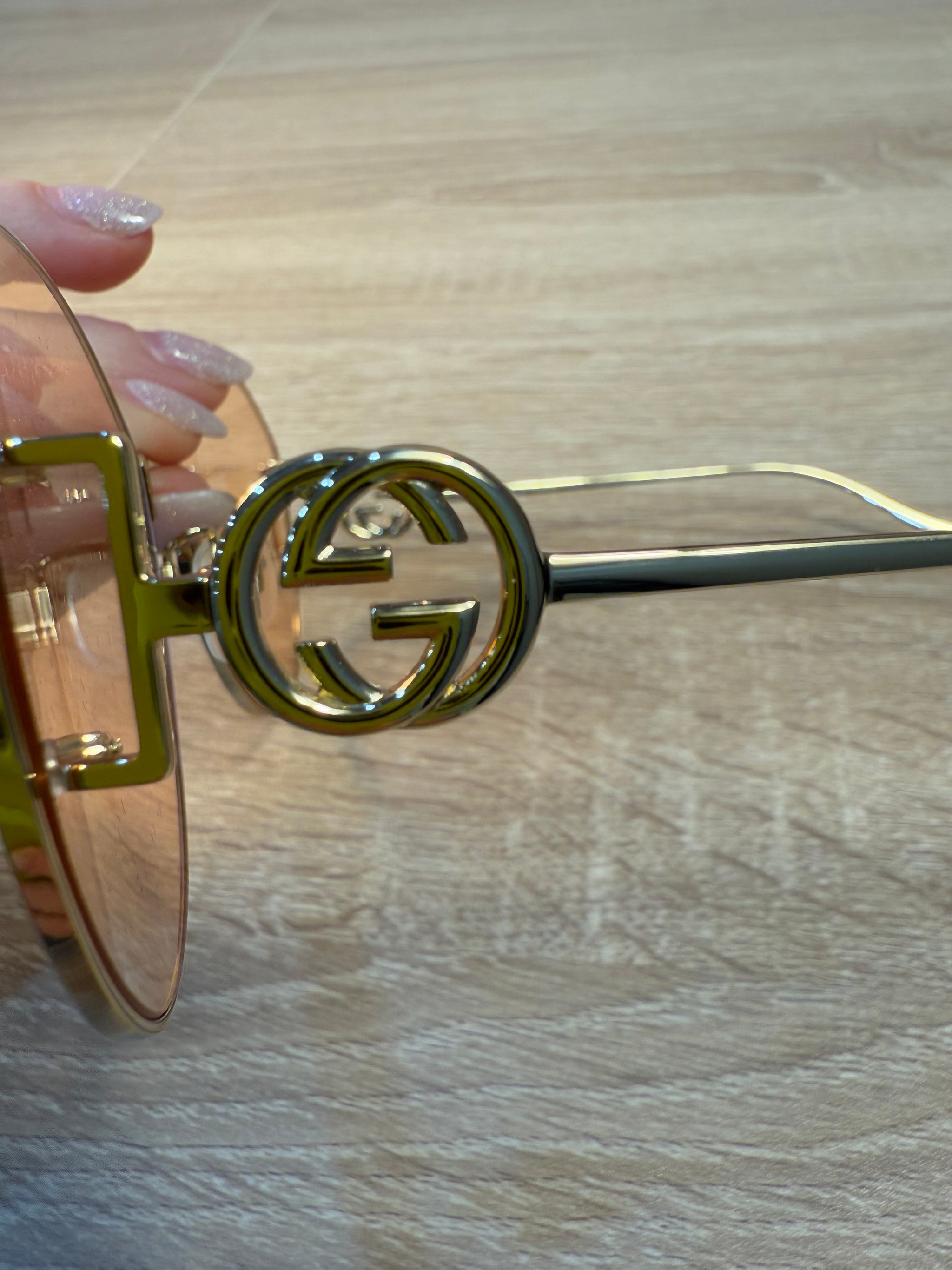 BRAND NEW Gucci Gold & Pink Sunglasses