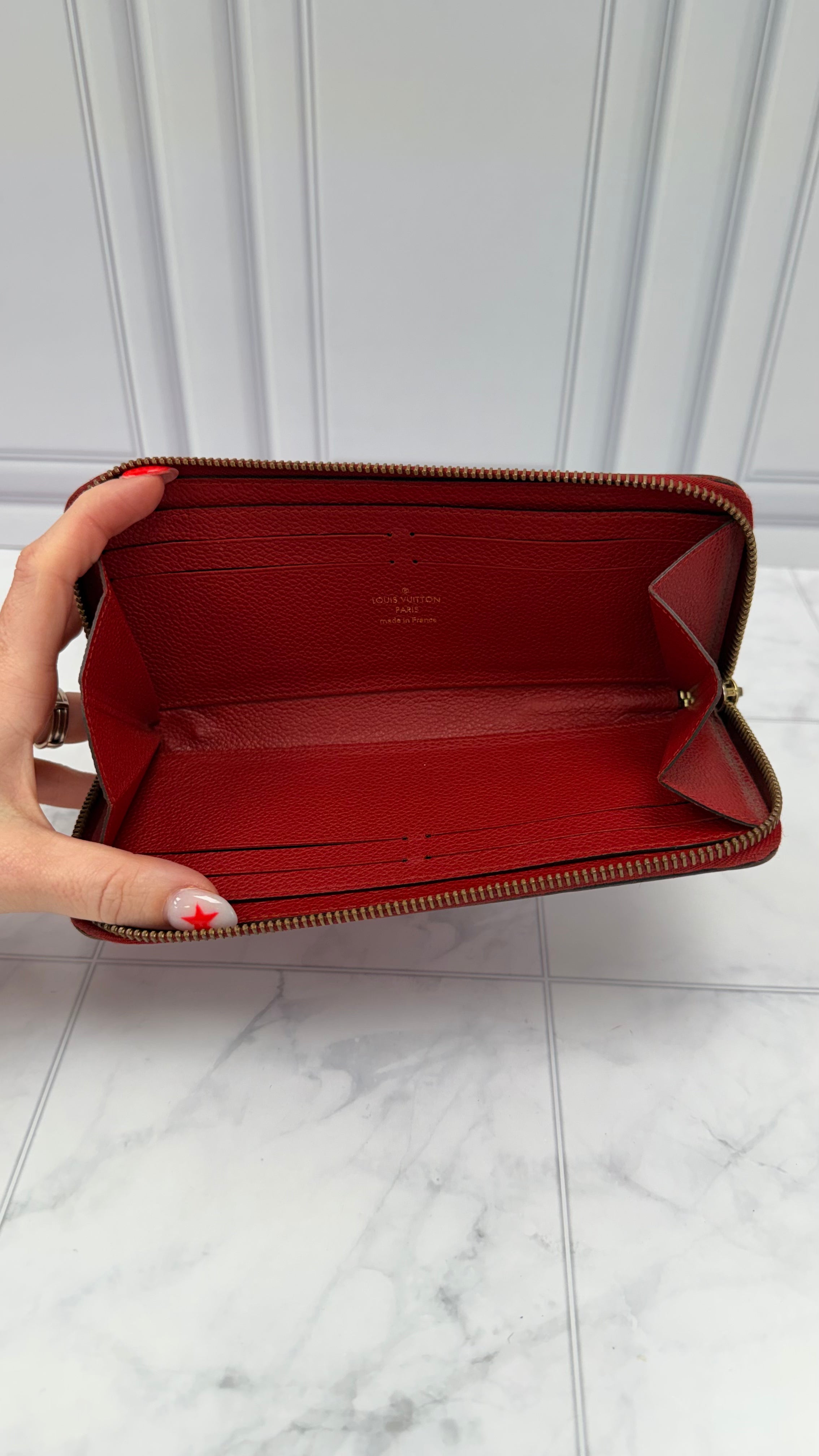 *DONS DROP* Louis Vuitton Red Empreinte Leather Long Zippy Wallet