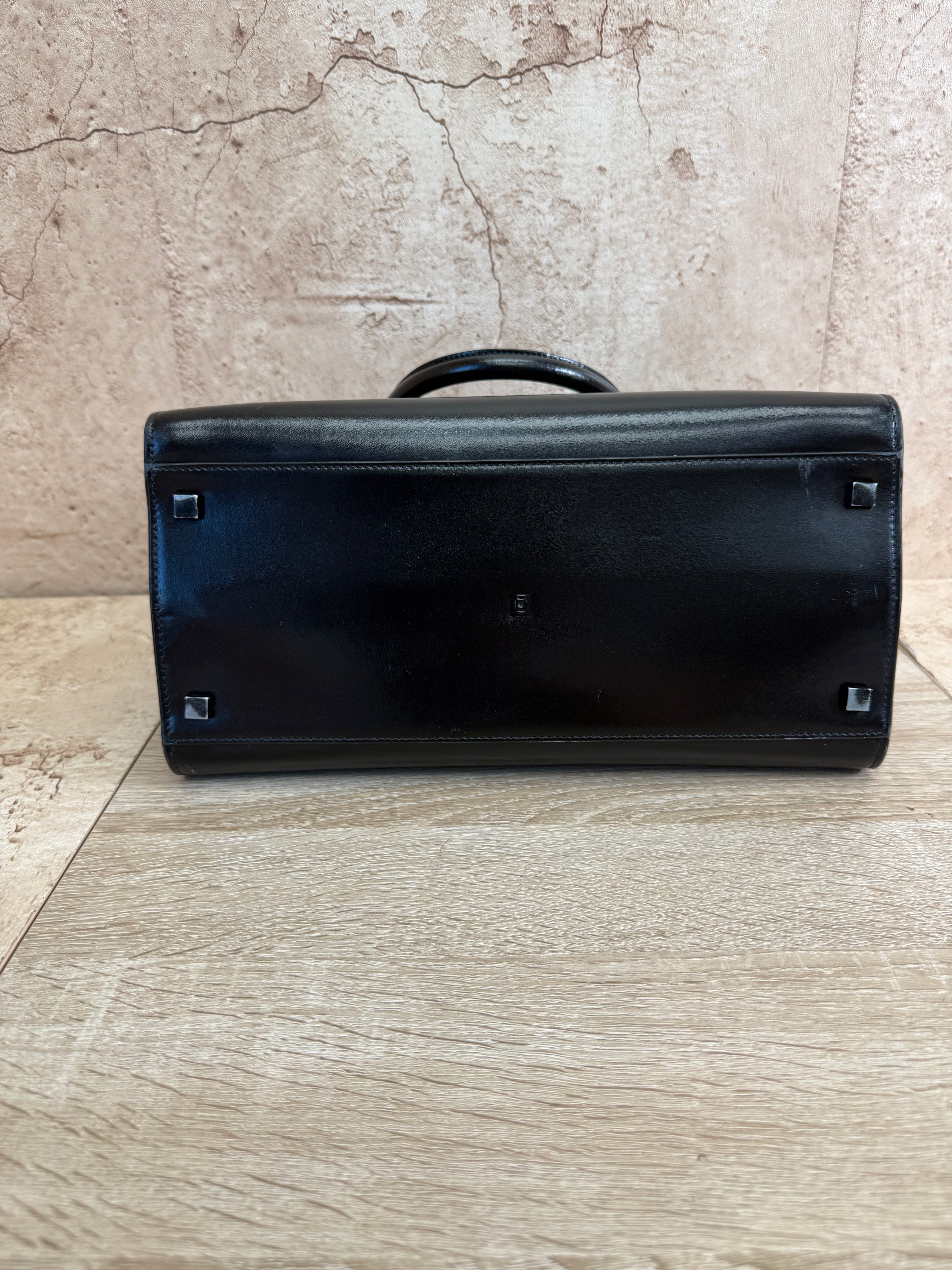 Saint Laurent YSL Black Leather Uptown Tote