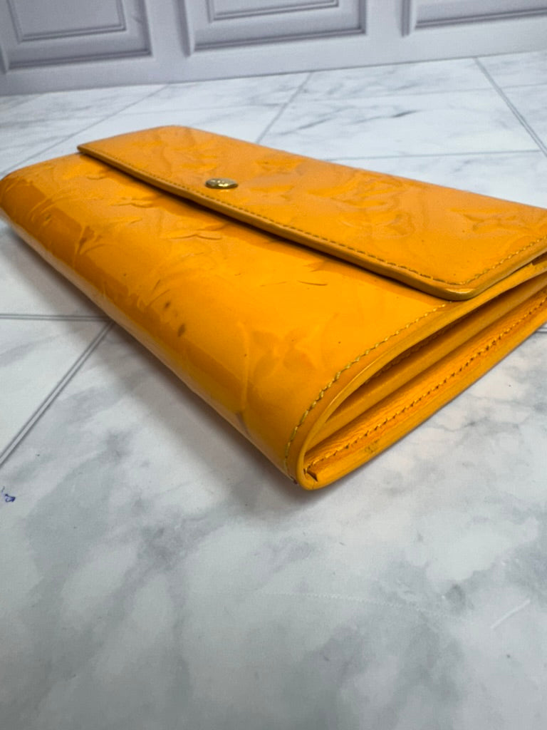 Louis Vuitton Yellow Monogram Vernis Long Wallet