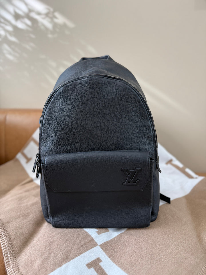 Louis Vuitton Black Leather Takeoff Backpack