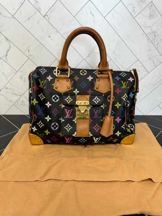 Louis Vuitton Black Multicolore Speedy 30