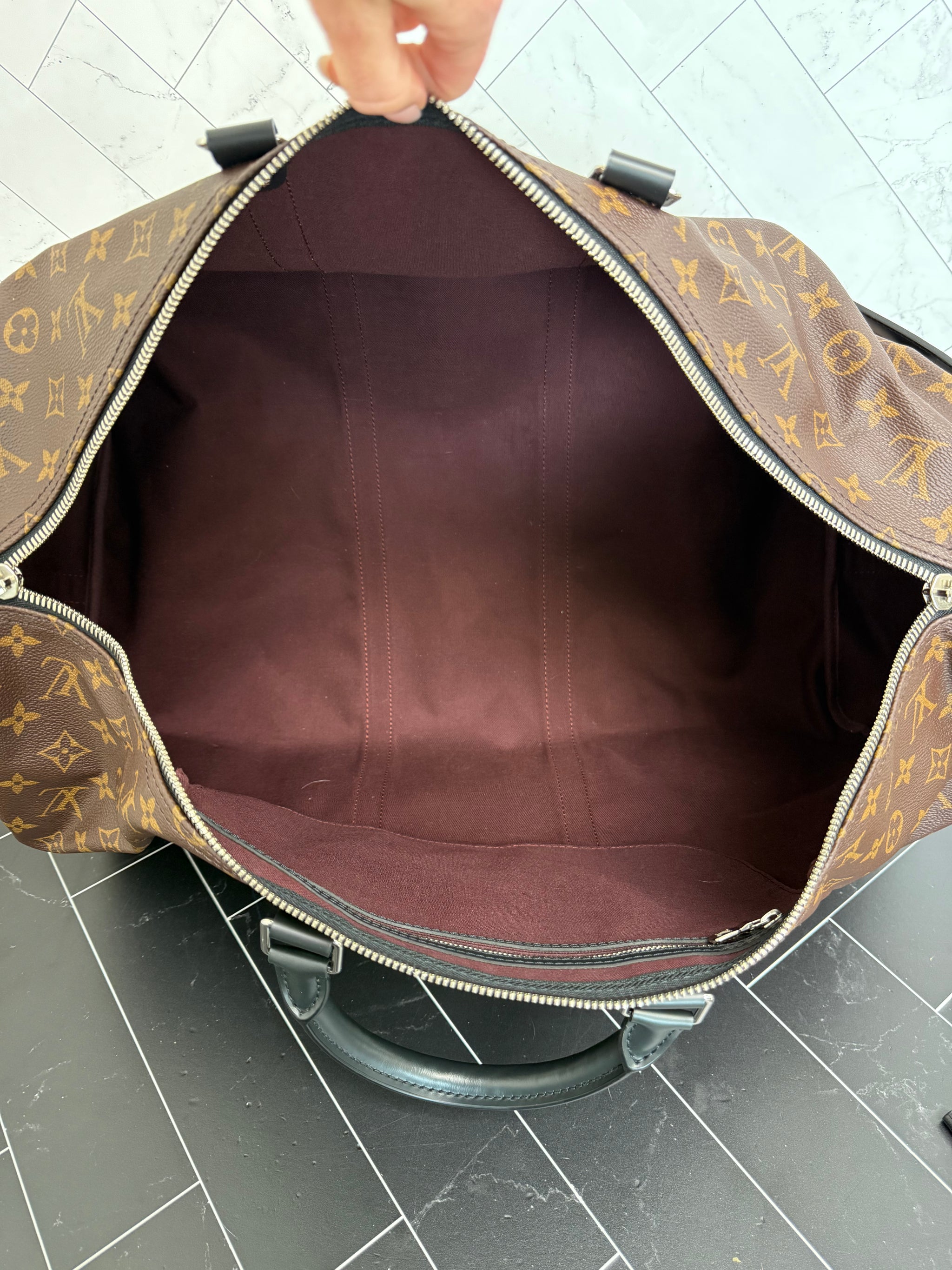 Louis Vuitton Monogram Macassar Keepall 55 Bandouliere